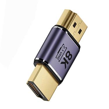 Imagem de NFHK HDMI macho para HDMI 2.1 macho UHD extensão adaptador conversor dourado suporta HDTV 8K 60hz