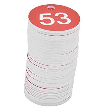 Imagem de Marcadores de Caixa de Abelha Com 50 Pacotes - Etiquetas de Colmeia Numeradas Vermelhas para Apicultura - Etiquetas de Identificação Numéricas Pré-perfuradas Duráveis ​​para