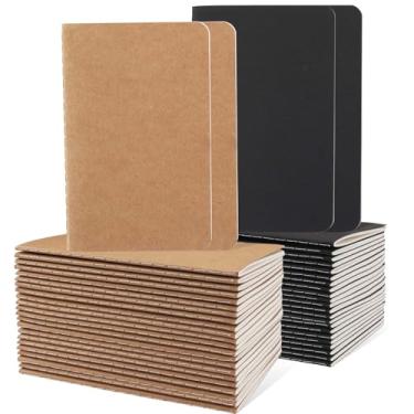 Imagem de Oucaru Caderno de bolso com 48 peças, 8,89 cm x 14 cm, 2 cores, 52 páginas, caderno forrado com 52 páginas, bloco de notas pequeno para estudantes, viajantes, material escolar