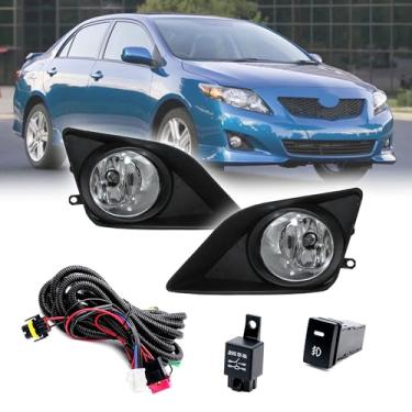 Imagem de LEVANLIGHT Conjunto de faróis de neblina para Toyota Corolla 2009-2010 | Lâmpadas de condução dianteiras de lente transparente | Versão OEM | 81220-0D042、81210-0D042