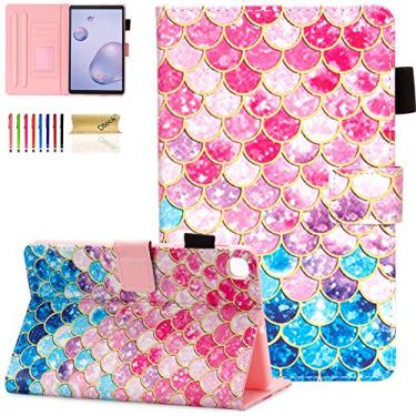 Imagem de Dteck Capa para Samsung Galaxy Tab A 8.4 2020 SM-T307 Verizon/Sprint/T-Mobile/AT&T, capa protetora de couro PU premium com suporte multiângulo fino para tablet T307 Galaxy Tab A 8.4, parede de sereia