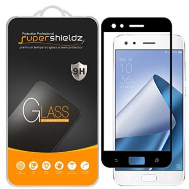 Imagem de (Pacote com 2) Protetor de tela de vidro temperado projetado para Asus (ZenFone 4 Pro) (ZS551KL) (Cobertura de tela completa), antiarranhões, sem bolhas (preto)