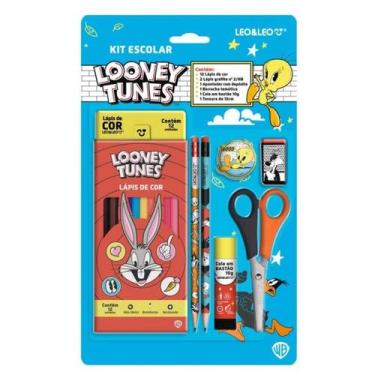 Imagem de Lápis de Cor 12 Cores Barato Kit Completo Escolar LeoLeo para Volta as
