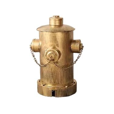 Imagem de Lixeira de cozinha vintage ferro estilo industrial lixeira grande metal com tampa pedal de pé tampa aberta modelagem de hidrante de incêndio artesanato antigo lata de lixo ao ar livre cesto de lixo