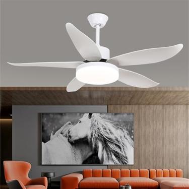 Imagem de Nórdico Moderno LED Ventilador Luz Moda Luxo Sala De Estar Restaurante Quarto Estudo Hotel Villa Ventilador De Teto Luz Remota Ventilador Elétrico (Estilo 14)