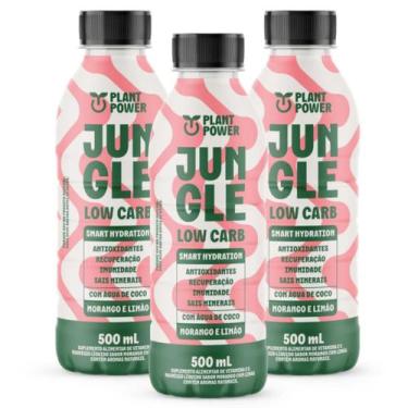 Imagem de 3x Isotônico Jungle Low Carb Plant Power Morango E Limão 500ml, Morang