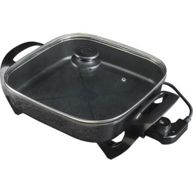 Imagem de Panela Elétrica Quadrada 220V 1500W 30cm Mangiare Preta APEQ01I-02 Agr