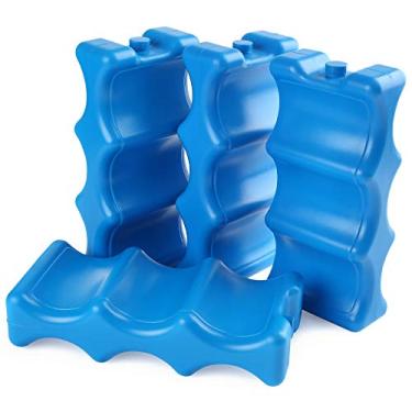 Imagem de Pacote com 4 pacotes de gelo para refrigeradores, armazenamento de garrafa de leite materno, lancheira, sacos isolados, pacotes com congelador, pacotes reutilizáveis de longa duração para refrigerante de cerveja enlatado, piquenique para praia de acampamento