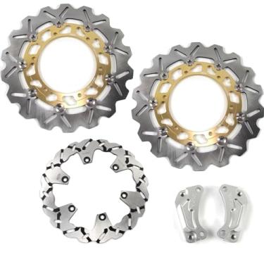 Imagem de Discos de freio dianteiros traseiros flutuantes grandes para Yamaha XP T-max 500 2008-2011, acessórios de substituição de motocicleta dourados