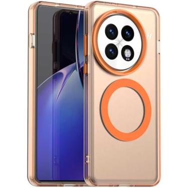 Imagem de NINKI Capa magnética compatível com OnePlus 13 capa de carregamento sem fio, [compatível com MagSafe] Capa protetora fina de policarbonato fosco translúcido TPU para One Plus 13 capa de telefone para