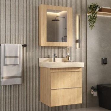 Imagem de Conjunto para Banheiro Lavatório em Porcelanato com Cuba Esculpida, Ga