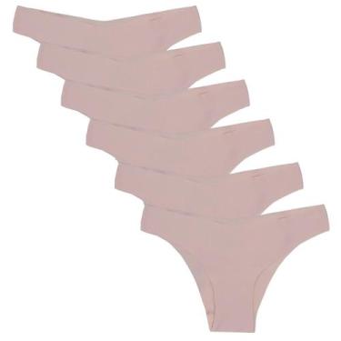 Imagem de  Kit 6 Calcinhas Fio Dental Sem Costura Poliamida Huxter , Bege, M