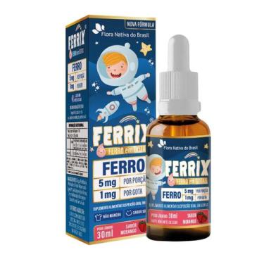 Imagem de Ferrix ferro 5mg/porção 30ml sabor morango Flora Nativa