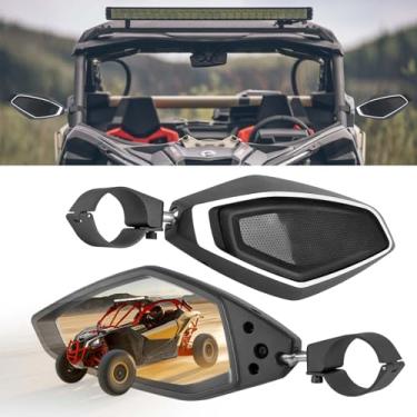 Imagem de RUNNING PANTHER X3 Novos espelhos laterais de alumínio, atualizado 360 graus ajustável espelho retrovisor para Can Am Maverick R/Can Am Maverick X3, espelhos dobráveis automáticos de colisão UTV