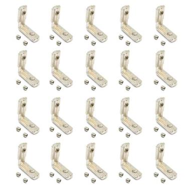 Imagem de Befenybay 20 peças L modelo 90 graus interior canto conector suporte de junta com parafusos para 6 mm formato T perfil de extrusão de alumínio série 2020