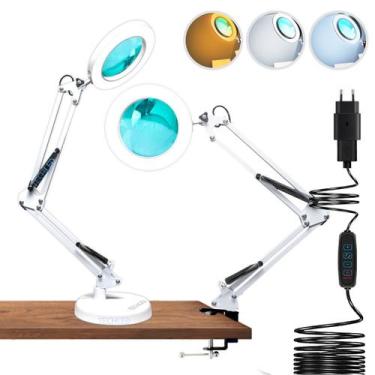 Imagem de Lupa Estetica Articulada Profissional Abajur Luminaria de Mesa para Ba