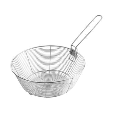 Imagem de FytStycale Cesta redonda de fritas de fibra, frigideira de lasca francesa de malha, filtro de candidatura de malha de peneira, para cozinhar, Xl