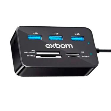 Imagem de Hub USB ADAPTADOR 7 em 1 UH-R230 – Expansor de Portas USB 2.0 com Leitor de Cartões SD, Micro SD, MS DUO e MMC – Compacto e Compatível com Notebook, PC e MacBook