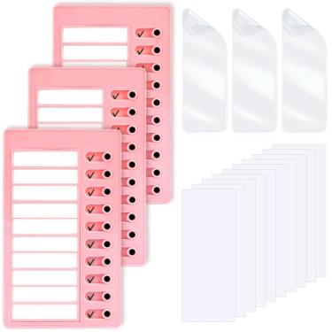 Imagem de 3 quadros de lista de verificação para fazer a lista, quadros de lembretes de plástico, painéis de mensagens destacáveis, quadros de planejamento de agenda com 3 adesivos acrílicos, 10 cartolina