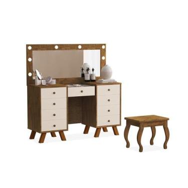 Imagem de Penteadeira Feminina com Assento Atlanta Malbec Off White - CasaH