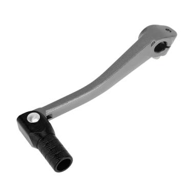 Imagem de Hihaha Alavanca de câmbio dobrável de motocicleta para pedal de liga de alumínio Bosuer 125 Braço de alavanca de câmbio em tom de titânio Cabeça preta