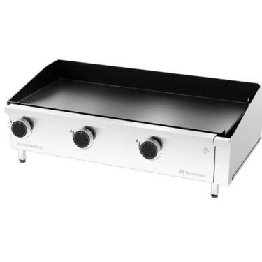 Imagem de Chapa para Lanches a Gás Linha Comercial 80 x 40 cm 3 Queimadores Marc