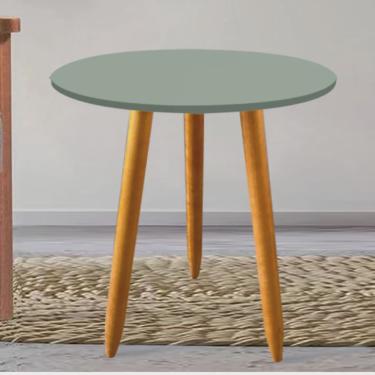 Imagem de Mesa Lateral de Canto Apoio Centro Pé Palito Madrid Tampo mdf Verde Oliva - Ahz Móveis