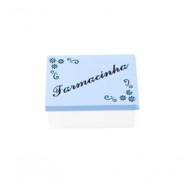 Imagem de Kit Com 6un De Caixa Personalizada Farmacinha 100% Mdf (17x12x08) Azul/branco