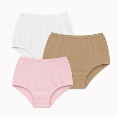 Imagem de 6 Calcinhas Plus Size Luminate 0162 Rosa Branco Choco, 48, Sortidos
