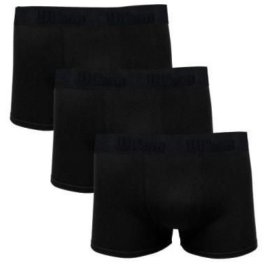 Imagem de Kit 3 Cuecas Masculinas Boxer Cotton Basic Wilson Preto, GG
