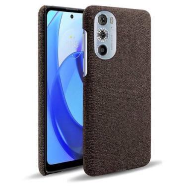 Imagem de Capa para MOTO EDGE 30 PRO,Capa desenhada em lona,Case Protetora Ultrafina com Empunhadura Macia,Design em Tecido Antichoque e Antiarranhões-Brown