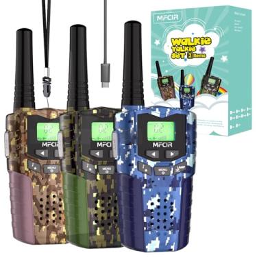 Imagem de Mfcir Walkie Talkies Camuflados Recarregáveis Para Crianças, Pacote Com 3, Longo Alcance, 48 Horas De Trabalho, 7 Dias De Espera, Lanterna Led, Brinquedos Para Acampamento Ao Ar Livre, Presentes Par