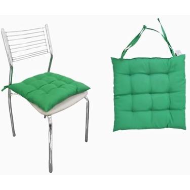 Imagem de Kit 8 Assentos para cadeira almofadas Futon 40x40 cm (Verde Bandeira)