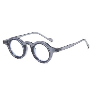 Imagem de JRLLFD Moda Pequeno Redondo Cor Dupla Mulheres Leopardo Óculos Armação Retro Punk Homens Lente Transparente (tamanho único/3)