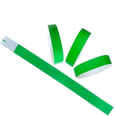 Imagem de Pulseiras de papel para eventos, pulseiras de festa para eventos, braçadeiras para eventos, pulseiras de papel à prova d'água para festas, shows, esportes, feiras, viagens, passagem de piscina (cor verde)