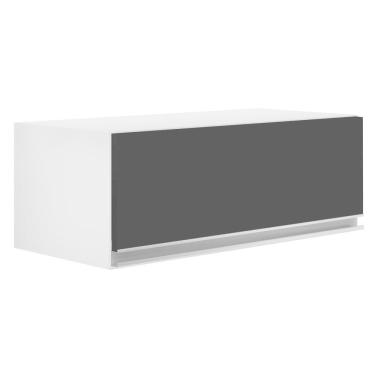 Imagem de Armário Aéreo De Cozinha Para Geladeira 70cm Texas Branco-preto - Lumil Móveis