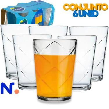 Imagem de Kit 6 Copos Nadir Figueiredo Maracatu de Vidro P/água/suco 265ml Jogo 