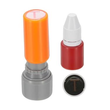 Imagem de PATIKIL Carimbos de letras, autotinta, alfabeto, letra T, professor, tinta vermelha para caderno de aula, scrapbook, artesanato, laranja