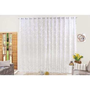 Imagem de Cortina Jacquard folhas sala ou quarto 3,00m x 2,60m para varão simple