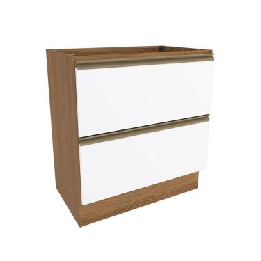 Imagem de Balcão 2 Gavetas Kappesberg Celeste 100% Mdf Nogueira/branco 80cm