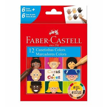 Imagem de Canetinha Hidrográfica Caras E Cores - 12 Cores - Faber Castell