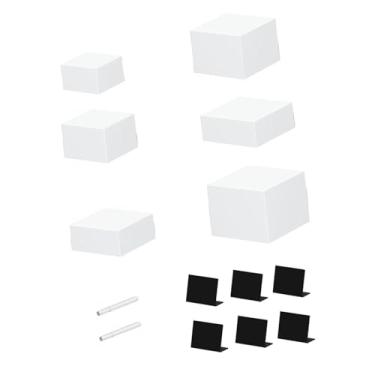 Imagem de Ｂｅｓｇａ 6 peças de suportes para buffet, cubo de acrílico com placas, suporte para bolo, suporte para comida, mesa de buffet para eventos, buffet, sobremesas,