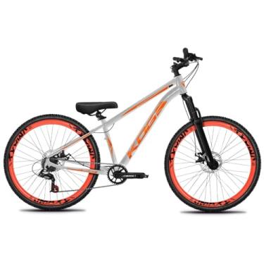 Imagem de Bicicleta Aro 26 KOG 1x7 Freeride – Bike para Grau, Freeride Urbano, Suspensão 80mm, Freios a Disco, 7 Velocidades, Prata, Adesivo Laranja,Vmaxx Laranja