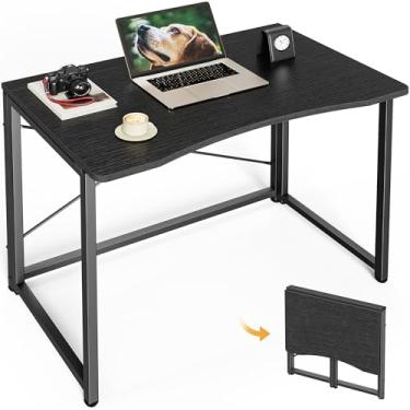 Imagem de Huuger Mesa dobrável para pequenos espaços, mesa de computador dobrável de 81,5 cm, para escritório em casa, escritório, quarto, dormitório, economia de espaço, mesa de computador de escritório
