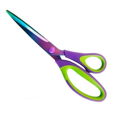 Imagem de Tesoura Multiuso Costura Hobby Emborrachada Titânio 21,5cm - NoBrand