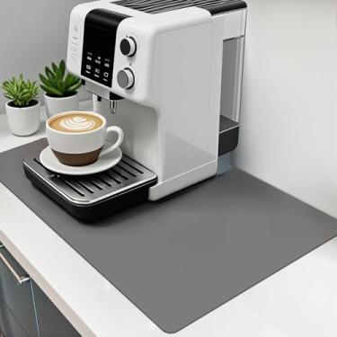 Imagem de Tapete de café Mimore - tapete de bancada preto shenhui-40 × 60 - absorvente, esconde manchas, revestimento de borracha