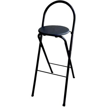 Imagem de Dobrando banquinho do café da manhã com encosta e apoio para os pés, cadeira de cozinha dobrável, bancos portáteis de barra de altura do balcão para loja de cozinha de capa ao ar livre portá