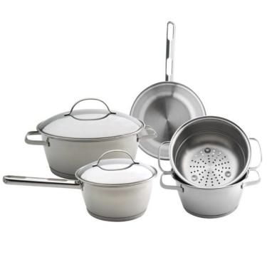 Imagem de Conjunto De Panelas Tramontina Allegra 65650190 Em Aço Inox - 5 Peças Inox