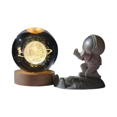 Imagem de Luz Noturna LED 3D Infantil Galaxy Sistema Solar Bola De Cristal Quart