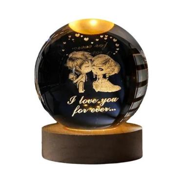 Imagem de Luz Noturna LED 3D Infantil Galaxy Sistema Solar Bola De Cristal Quart